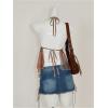 image:imageMakeMeChic Womens Summer Party Y2K Mesh Sheer Tie Dye Halter Cami Top Open Back Ruffle Crop TopsMulticolor