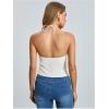 image:imageMakeMeChic Womens Tie Backless Halter Crop Tops Sleeveless Fitted Going Out TankWhite