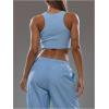 image:imageMakeMeChic Womens Tie Front Crop Tops Crewneck Sleeveless Fitted Going Out Tank TopBlue
