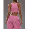 image:imageMakeMeChic Womens Tie Front Crop Tops Crewneck Sleeveless Fitted Going Out Tank TopPink