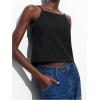 image:imageMakeMeChic Womens Tie Open Back Camisole Tops Backless Sleeveless Casual Crop Tops TrendyBlack