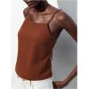 image:imageMakeMeChic Womens Tie Open Back Camisole Tops Backless Sleeveless Casual Crop Tops TrendyBrown