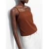 image:imageMakeMeChic Womens Tie Open Back Camisole Tops Backless Sleeveless Casual Crop Tops TrendyBrown
