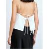 image:imageMakeMeChic Womens Tie Open Back Camisole Tops Backless Sleeveless Casual Crop Tops TrendyWhite