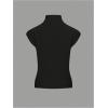 image:imageMakeMeChic Womens Turtleneck Sweater Vest Mock Neck Cap Sleeve Summer Knit Tops Pullover SweatersBlack