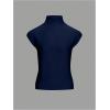 image:imageMakeMeChic Womens Turtleneck Sweater Vest Mock Neck Cap Sleeve Summer Knit Tops Pullover SweatersBlue
