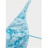 image:imageMakeMeChic Womens Y2K Summer Party Glitter Sequin Floral Halter Top Draped Tie Back Crop TopsBlue