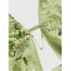 image:imageMakeMeChic Womens Y2K Summer Party Glitter Sequin Floral Halter Top Draped Tie Back Crop TopsGreen