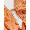 image:imageMakeMeChic Womens Y2K Summer Party Glitter Sequin Floral Halter Top Draped Tie Back Crop TopsOrange