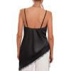 image:imageMakeMeChic Womens Y2K Summer Satin Floral Lace Cami Top Spaghetti Strap Sleeveless Tank Tops
