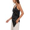 image:imageMakeMeChic Womens Y2K Summer Satin Floral Lace Cami Top Spaghetti Strap Sleeveless Tank Tops