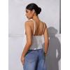 image:imageMakeMeChic Womens Y2K Tops Eyelet Embroidery Babydoll V Neck Ruffle Hem Sleeveless Tank TopsWhite