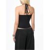 image:imageMakeMeChic Womens Y2k Halter Crop Tops Open Back Cut Out Sleeveless Going Out Tops Gothic ClothesBlack