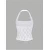 image:imageMakeMeChic Womens Y2k Lace Sheer Halter Crop Tops Sleeveless Going Out Tank TopWhite
