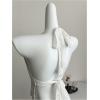 image:imageMakeMeChic Womens Y2k Lace Sheer Halter Crop Tops Sleeveless Going Out Tank TopWhite Lace