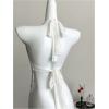 image:imageMakeMeChic Womens Y2k Lace Sheer Halter Crop Tops Sleeveless Going Out Tank TopWhite Lace