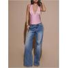 image:imageMakeMeChic Womens Y2k Party Satin Halter Top Tie Open Back Low Cut Fitted TopsPink