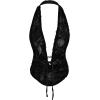 image:imageMakeMeChic Womens Y2k Rave Halter Tops Ripped Backless V Neck Tie Back Sexy TopBlack