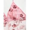 image:imageMakeMeChic Womens Y2k Sequin Halter Crop Tops Chiffon Wrap V Neck Tie Open Back Summer TopPink
