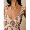 image:imageMakeMeChic Womens Y2k Sparkly Sequin Tank Tops Floral Sexy V Neck Lace Crop Party TopChampagne