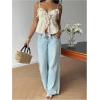 image:imageMakeMeChic Womens Y2k Sparkly Sequin Tops Going Out Tie Front Ruffle Tops Cute Summer CamisoleApricot