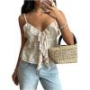 image:imageMakeMeChic Womens Y2k Sparkly Sequin Tops Going Out Tie Front Ruffle Tops Cute Summer CamisoleApricot