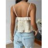 image:imageMakeMeChic Womens Y2k Sparkly Sequin Tops Going Out Tie Front Ruffle Tops Cute Summer CamisoleApricot