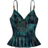 image:imageMAKEMECHIC Womens Summer Boho Tops Floral Paisley Print Sleeveless Flared Hem Y2K Going Out TopsMulticolor