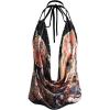 image:imageMakeMeChic Womens Deep V Neck Halter Tops Graphic Draped Open Back Y2k Going Out TopMulticolor
