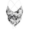 image:imageMakeMeChic Womens Dragon Graphic Bandana Top Halter Crop Criss Cross Boho Scarf Tank TopWhite
