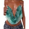 image:imageMakeMeChic Womens Floral Draped Front Cami Criss Cross Open Back Y2k Tank Crop TopsGreen