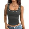 image:imageMakeMeChic Womens Grommet Eyelet Tank Top Grunge Sleeveless Punk Y2K Crop TopsGrey
