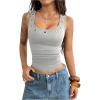 image:imageMakeMeChic Womens Grommet Eyelet Tank Top Grunge Sleeveless Punk Y2K Crop TopsLight Grey