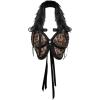 image:imageMakeMeChic Womens Halter Tops Fall Y2K Cheetah Print Faux Fur Bow Backless Crop TopsBlack