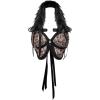 image:imageMakeMeChic Womens Halter Tops Fall Y2K Cheetah Print Faux Fur Bow Backless Crop TopsPink
