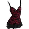 image:imageMakeMeChic Womens Lace Camisole Tops Ruffle Sleeveless Fitted Y2k Party Club Tank TopRed