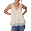 image:imageMakeMeChic Womens Plus Size Floral Lace Mesh Tank Tops Sleeveless Open Back Going Out Cami TopPale Yellow