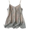 image:imageMakeMeChic Womens Plus Size Floral Lace Tank Tops Spaghetti Strap Basic V Neck Cami TopsGrey