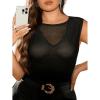 image:imageMakeMeChic Womens Plus Size Mesh Sheer Sleeveless Tank Top Sexy Round Neck Summer Casual TopsBlack a
