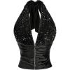 image:imageMakeMeChic Womens Rhinestone Glitter Sequin Halter Top Tie Open Back Sleeveless Fitted Party Tank TopsBlack