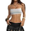 image:imageMakeMeChic Womens Square Neck Sports Bra Spaghetti Strap Wireless Square Back Workout Bra Crop TopsGrey