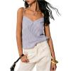 image:imageMakeMeChic Womens Striped V Neck Cami Top Spaghetti Strap Sleeveless Summer Tank TopsBlue