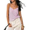 image:imageMakeMeChic Womens Striped V Neck Cami Top Spaghetti Strap Sleeveless Summer Tank TopsPink
