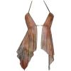 image:imageMakeMeChic Womens Summer Party Y2K Mesh Sheer Tie Dye Halter Cami Top Open Back Ruffle Crop TopsMulticolor