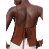 image:imageMakeMeChic Womens Tie Open Back Camisole Tops Backless Sleeveless Casual Crop Tops TrendyBrown