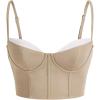 image:imageMakeMeChic Womens Y2K Crop Tops Color Block Corset Spaghetti Strap Going Out Cami TopsKhaki