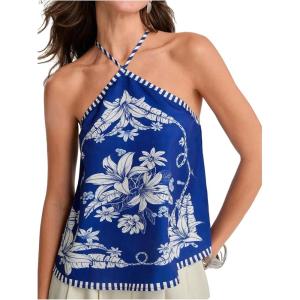 image:imageMakeMeChic Womens Floral Boho Halter Tops Criss Cross Backless Beach Vacation TopsMulticolor