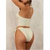 image:imageMAKEMECHIC Womens Floral Tankini Swimsuit Halter Tie Side Thong 2 Piece Bathing SuitYellow