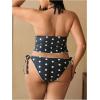 image:imageMAKEMECHIC Womens Plus Size 2 Piece Tankini Swimsuits Polka Dots Halter High Cut Bathing SuitBlack