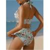 image:imageMakeMeChic Womens 2 Piece Tankini Swimsuits Boho Floral High Waisted Tummy Control Bathing SuitCadet Blue
